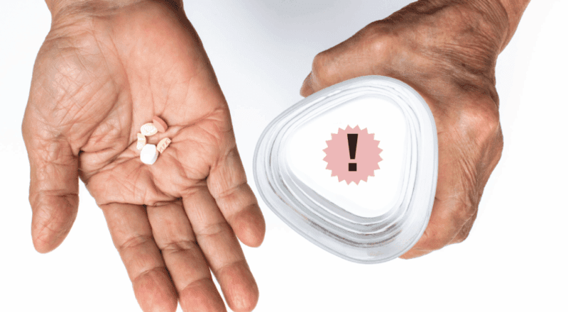 Imagem de um comprimido de analgésico anti-inflamatório ao lado de um rim humano em destaque