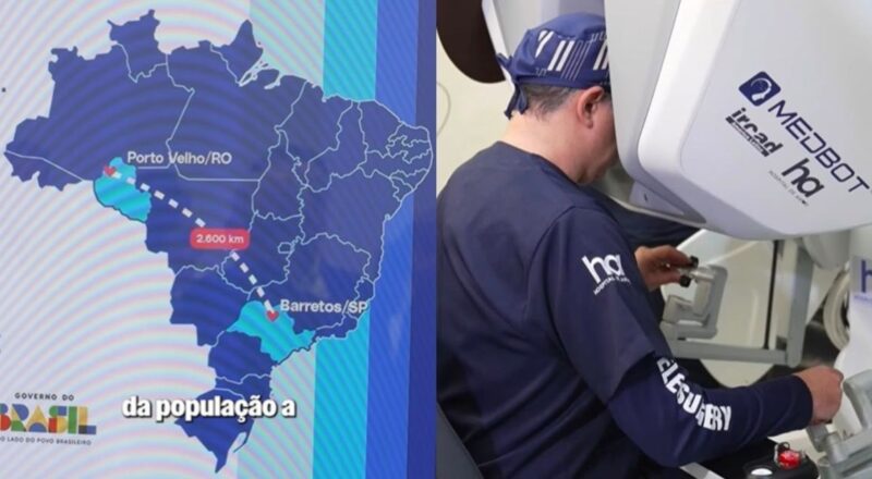 Cirurgia robótica oncológica realizada remotamente entre Porto Velho e Barretos
