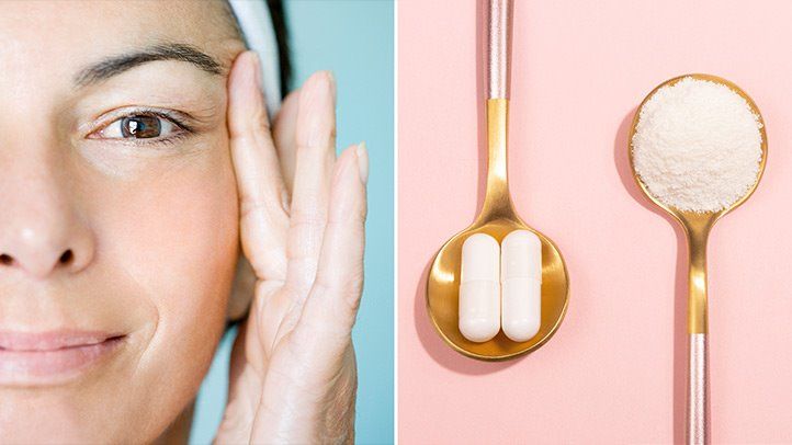 Mulher aplicando creme facial, representando a suplementação de colágeno e seus benefícios para a pele